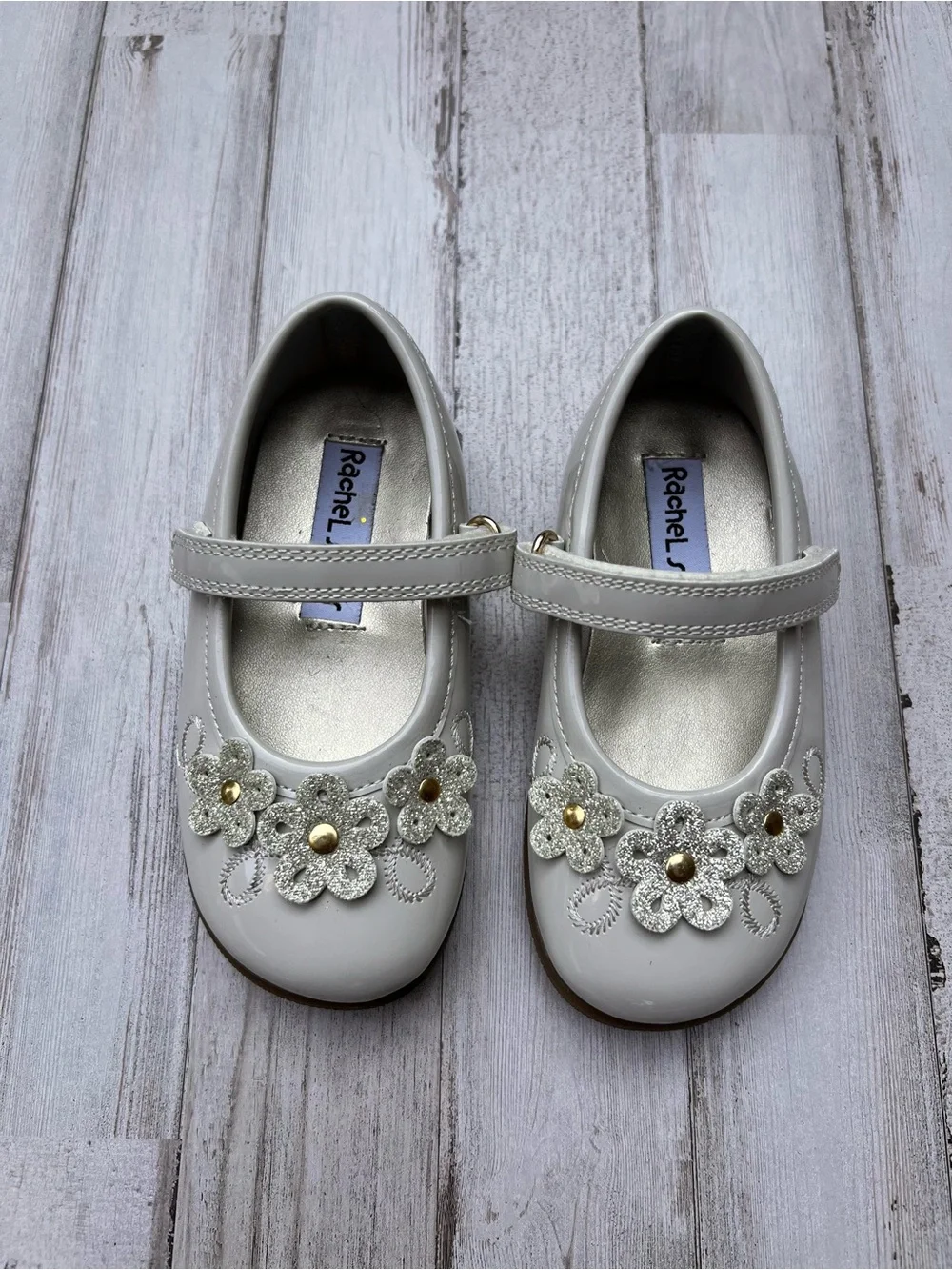 Toddler Ivory Floral Mary Jane Shoes